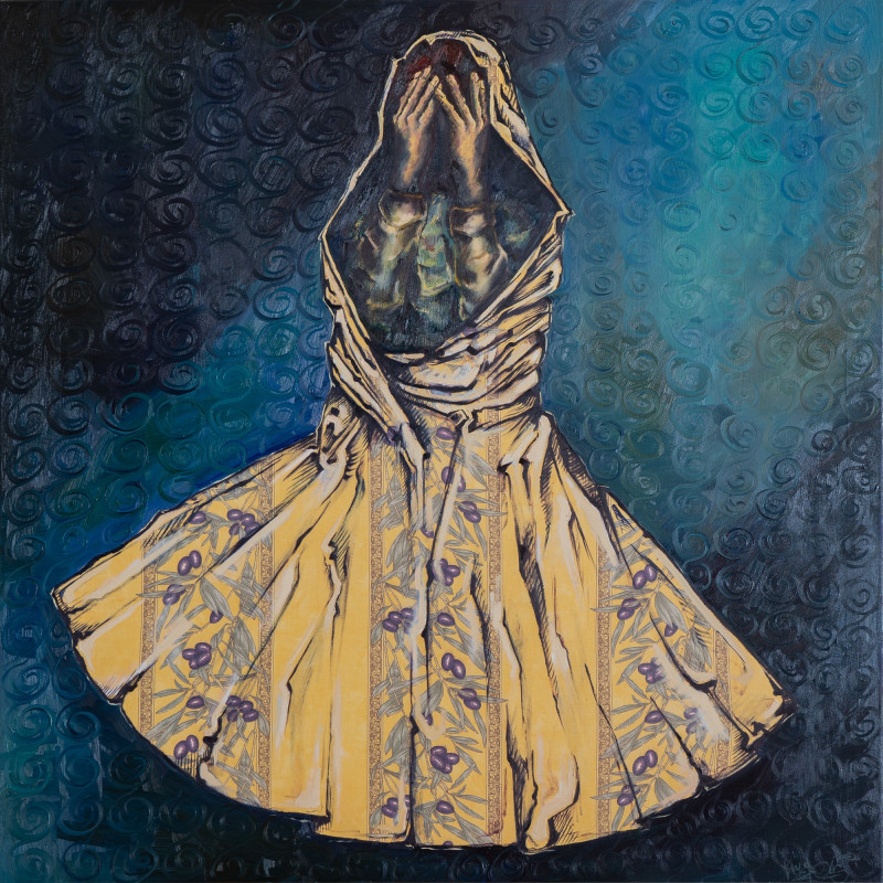 Mindaugas Pupelis tapytas paveikslas Suknelė kaip gražus kokonas, Išlaisvinta fantazija , paveikslai internetu