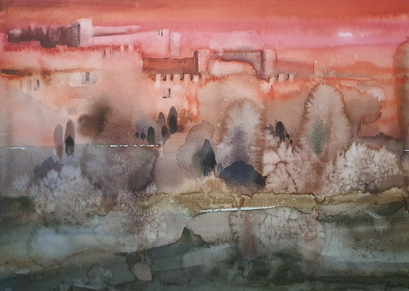 Walls of Jericho original painting by Raimonda Rauluševičienė. Landscapes