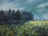 Green Field original painting by Kristina Česonytė. Landscapes