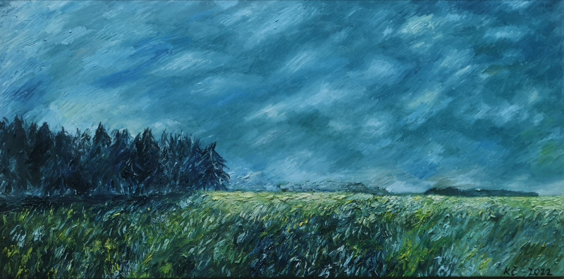Kristina Česonytė tapytas paveikslas Žalias laukas, Peizažai , paveikslai internetu