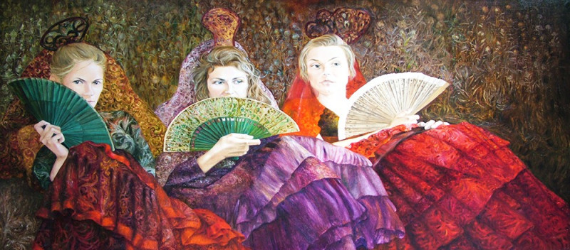 Gathering original painting by Onutė Juškienė. For Art Collectors