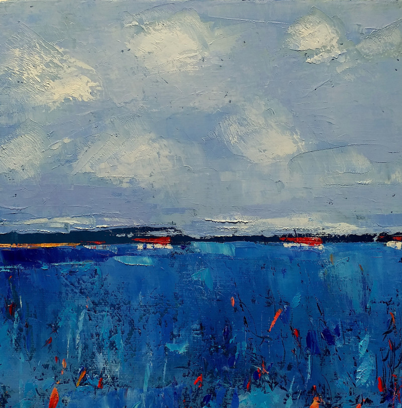 Kęstutis Jauniškis tapytas paveikslas Mėlynas peizažas, Peizažai , paveikslai internetu