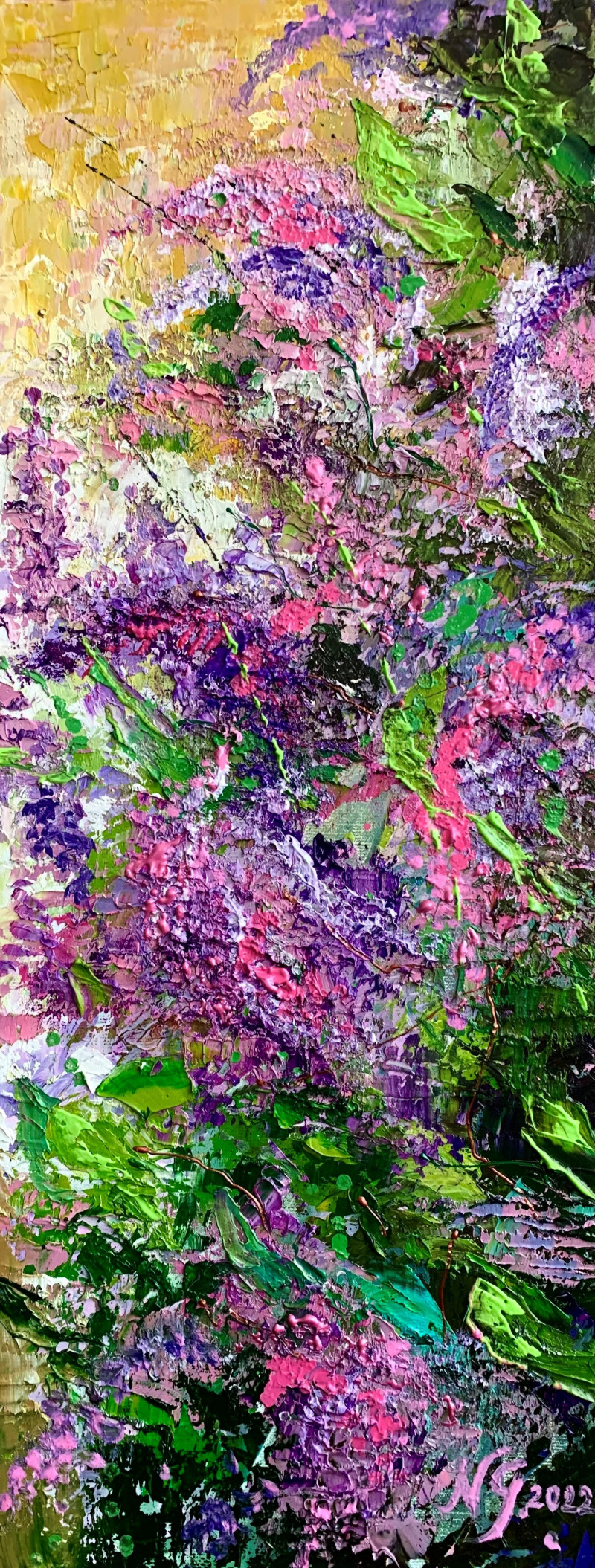 The Magic of Olives original painting by Nijolė Grigonytė-Lozovska. Flowers