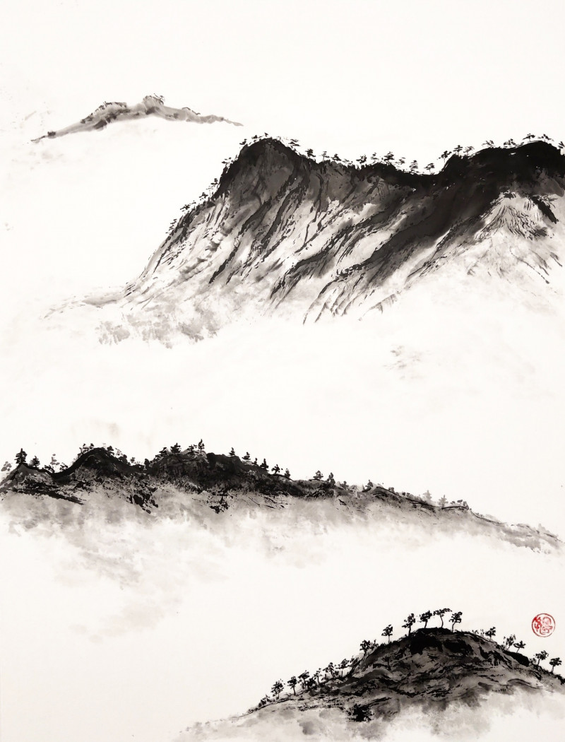 Indrė Beinartė tapytas paveikslas Ūkanoti kalnai, Peizažai , paveikslai internetu