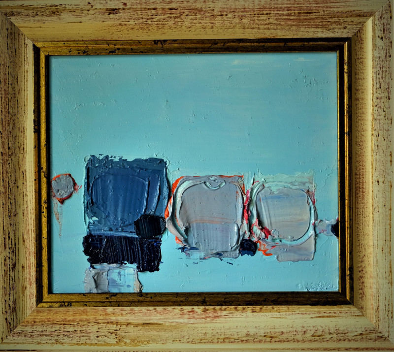 Rytas Jurgelis tapytas paveikslas Natiurmortas. Trys uogos 1, Abstrakti tapyba , paveikslai internetu