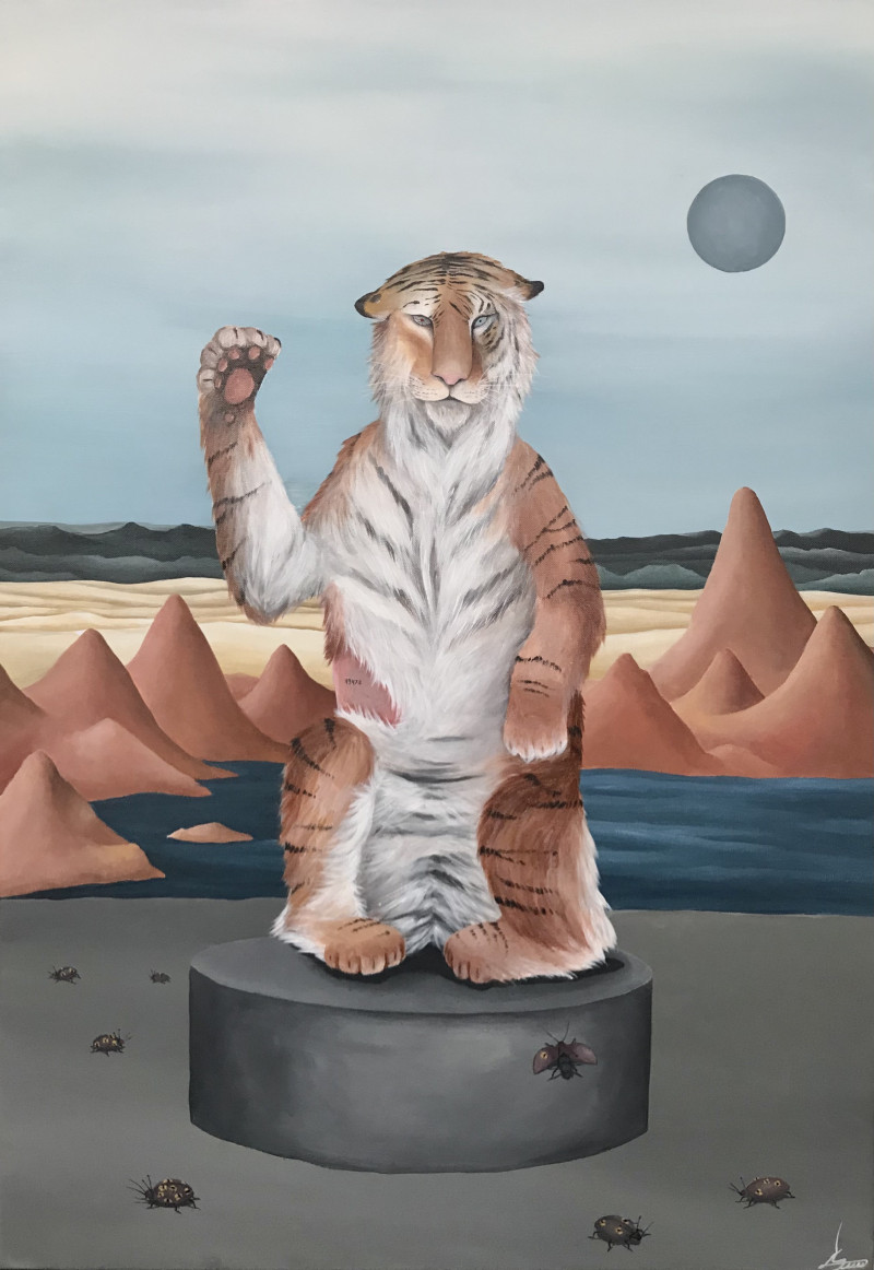 Emilija Šileikaitė tapytas paveikslas Ko bijai?, Animalistiniai paveikslai , paveikslai internetu