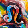 Leonardas Černiauskas tapytas paveikslas Zodiako ženklai \\"Liūtas\\" , Spalvų pliūpsnis , paveikslai internetu