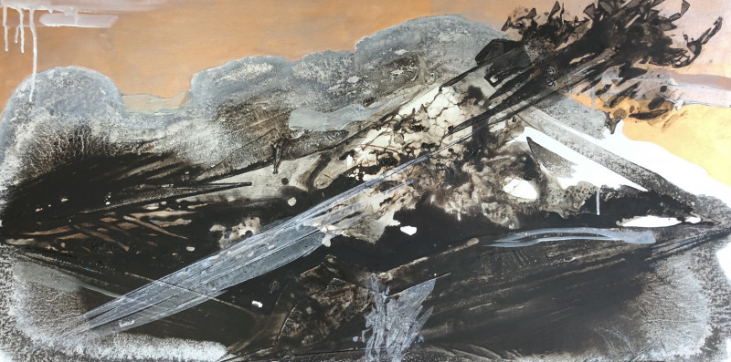Alma Karalevičienė tapytas paveikslas Viršukalnės, Abstrakti tapyba , paveikslai internetu