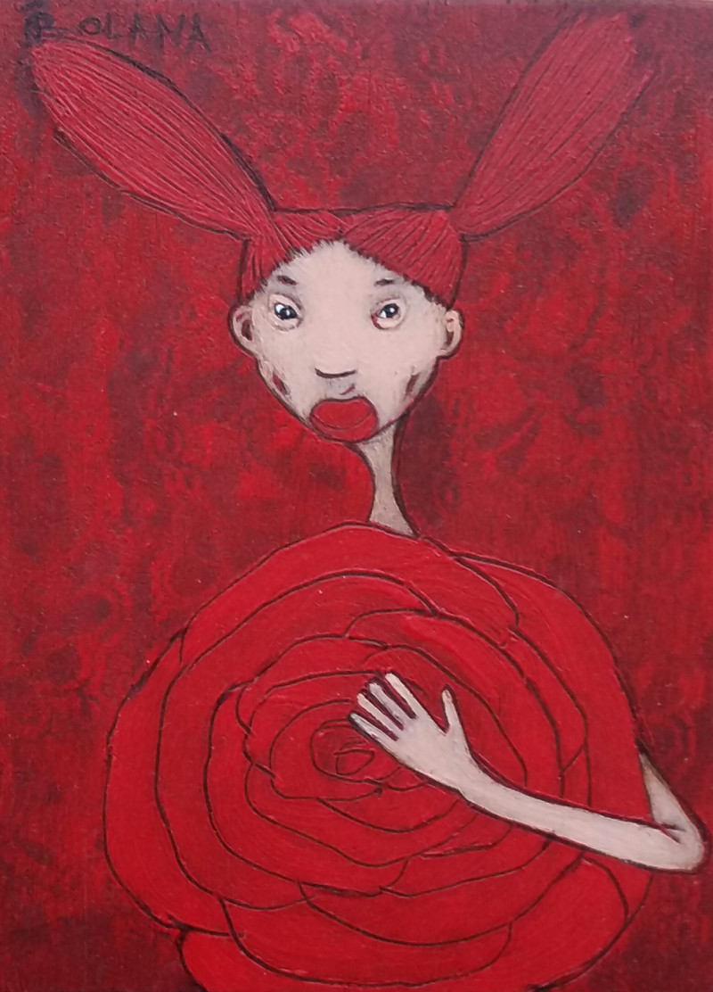 Rolana Čečkauskaitė tapytas paveikslas Gėlytė ll, Moters grožis , paveikslai internetu