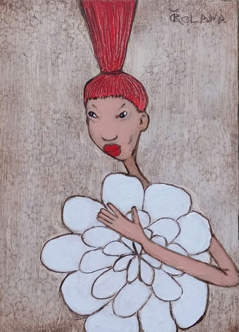 Rolana Čečkauskaitė tapytas paveikslas Gėlytė lll, Moters grožis , paveikslai internetu