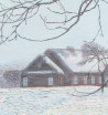 Winter in Dusetos original painting by Natalie Levkovska. Landscapes