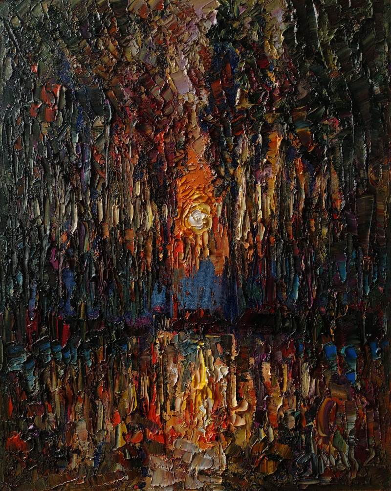 Simonas Gutauskas tapytas paveikslas Atspindys miško ežerėlyje, Rinktiniai iki 500 eur , paveikslai internetu