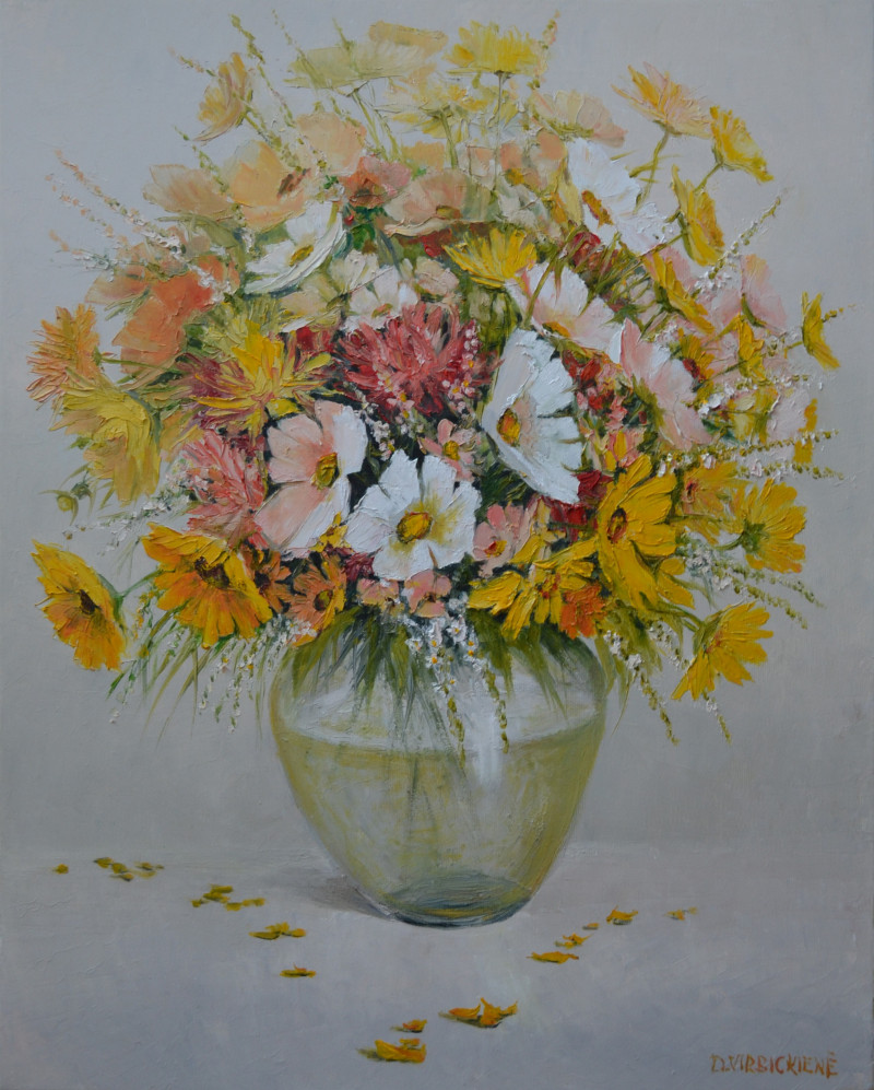 Danutė Virbickienė tapytas paveikslas Šviesi nuotaika, Gėlės , paveikslai internetu