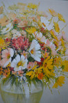 Bright Mood original painting by Danutė Virbickienė. Flowers