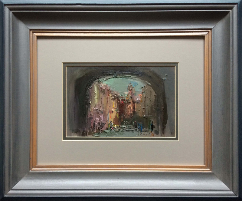 Aidaras Merkevičius tapytas paveikslas Senamiesčio vartai, Urbanistinė tapyba , paveikslai internetu