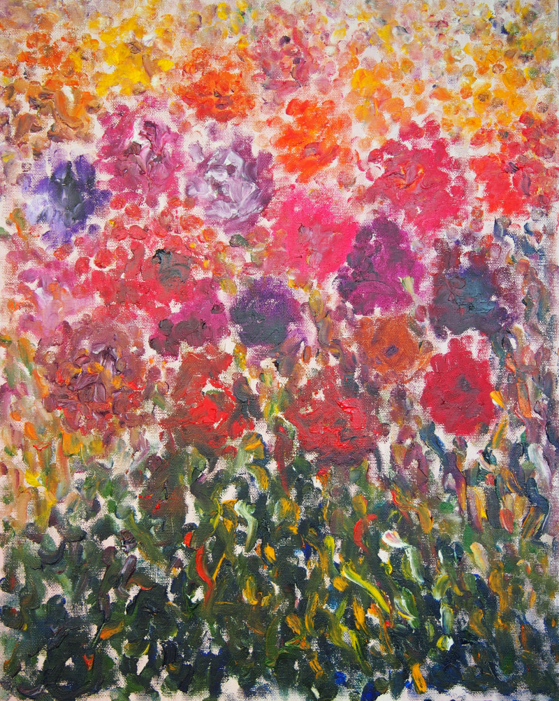 Aida Kačinskaitė tapytas paveikslas Gėlių laukas I, Gėlės , paveikslai internetu