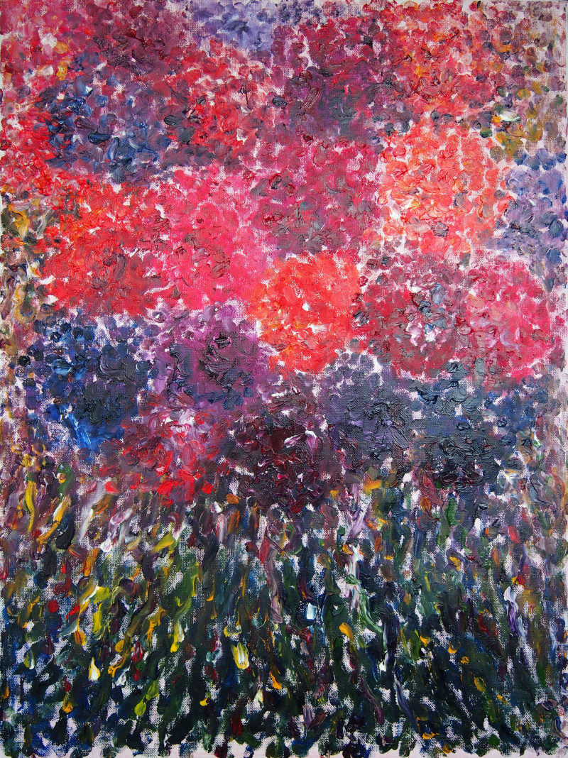 Field of Flowers II original painting by Aida Kačinskaitė. Flowers