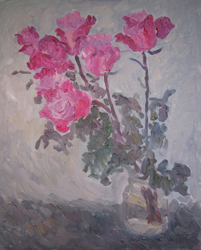Roses I original painting by Aida Kačinskaitė. Flowers