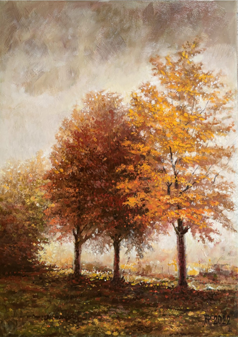 Autumn Sun original painting by Aloyzas Pacevičius. Landscapes