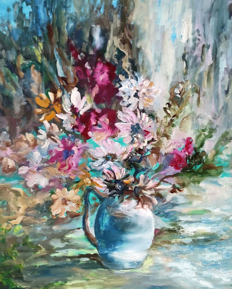 Flowers original painting by Birutė Butkienė. Talk Of Flowers