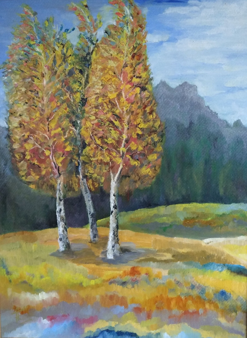 Birches of Smalinytsia original painting by Fausta Kybartienė. Landscapes
