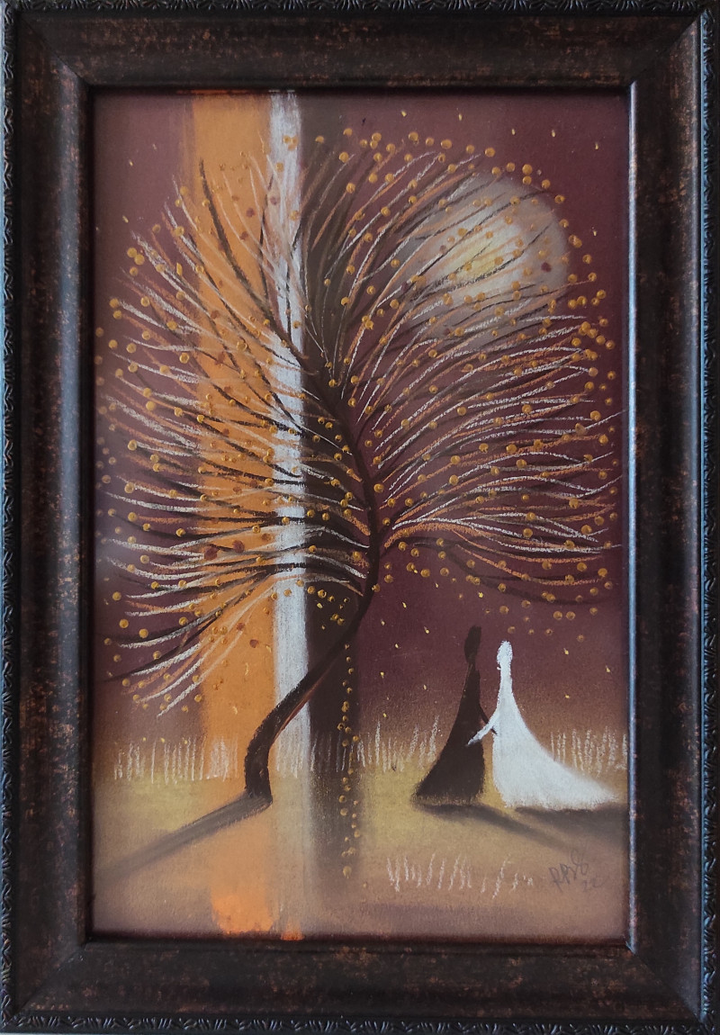 Tree original painting by Rima Sadauskienė. Calm paintings