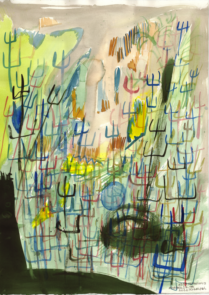 Martynas Pekarskas tapytas paveikslas No - tourists - Miškas, Paveikslai moderniam interjerui , paveikslai internetu