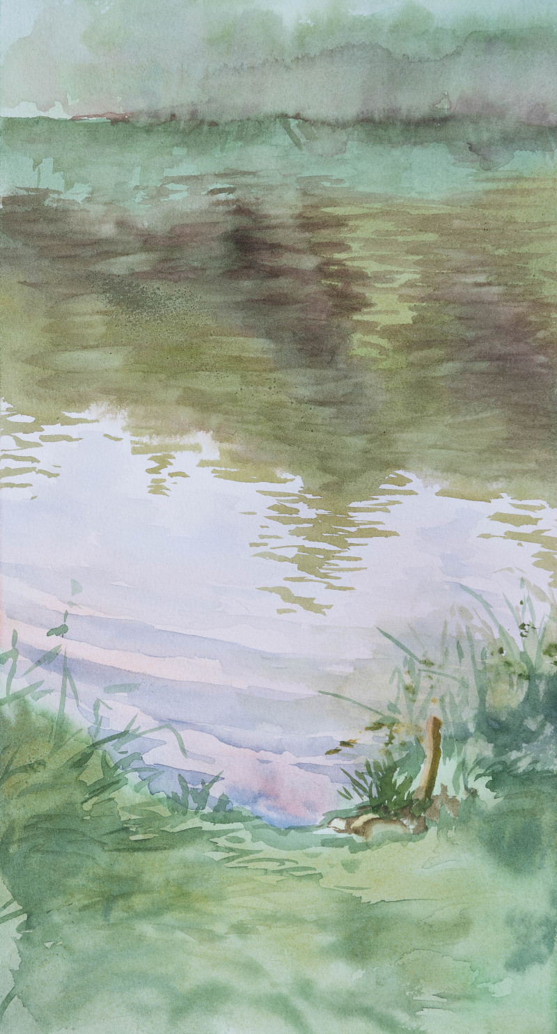 River Calmness original painting by Tomas Stanaitis. Landscapes
