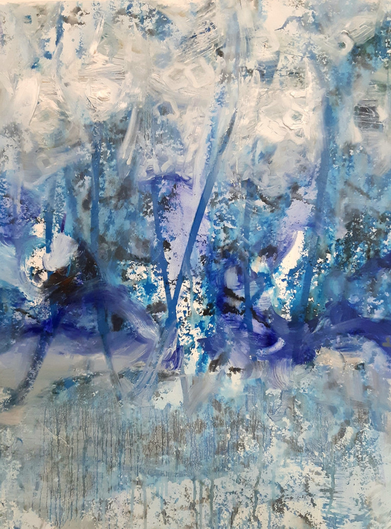 Water transformation. Ice original painting by Kristina Čivilytė. Abstract Paintings