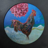 Lunatic Rooster original painting by Vytautas Žirgulis. Animalistic Paintings