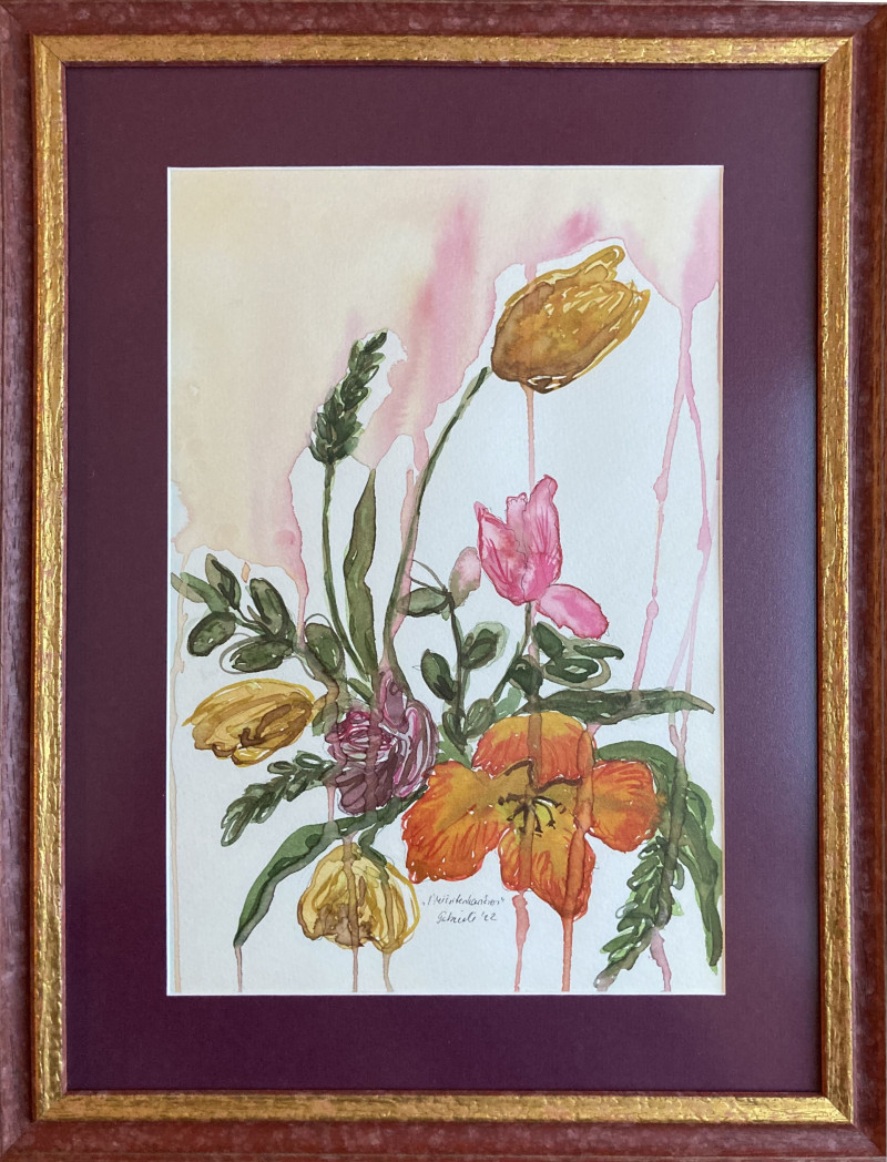 Gabrielė Prišmantaitė tapytas paveikslas Neišsitenkančios, Gėlės , paveikslai internetu