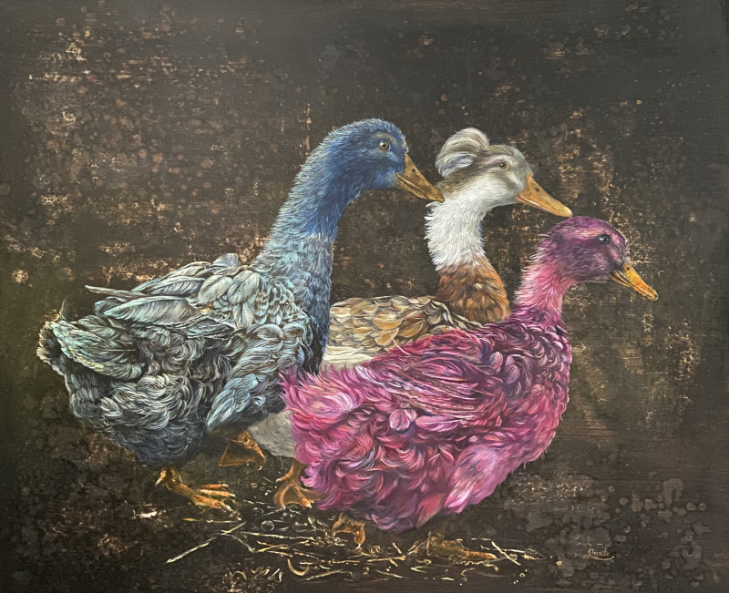 Festive original painting by Onutė Juškienė. Animalistic Paintings