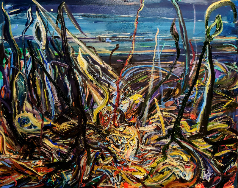 Arvydas Martinaitis tapytas paveikslas Brūzgynai, Abstrakti tapyba , paveikslai internetu