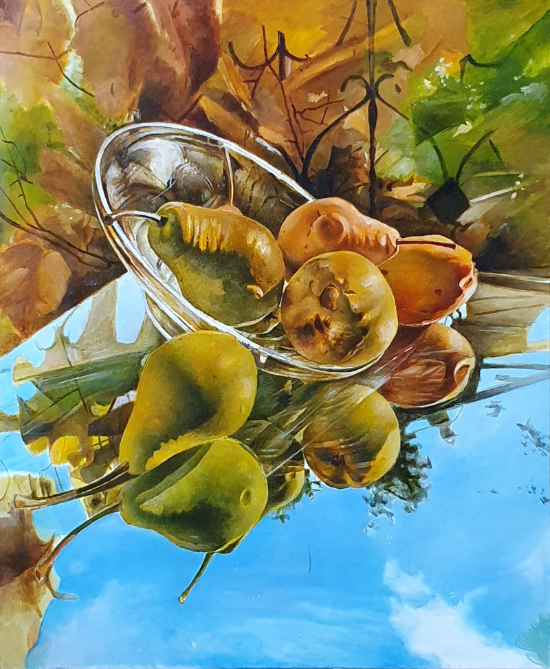 Pears original painting by Rimas Nаkrašas. Still-Life