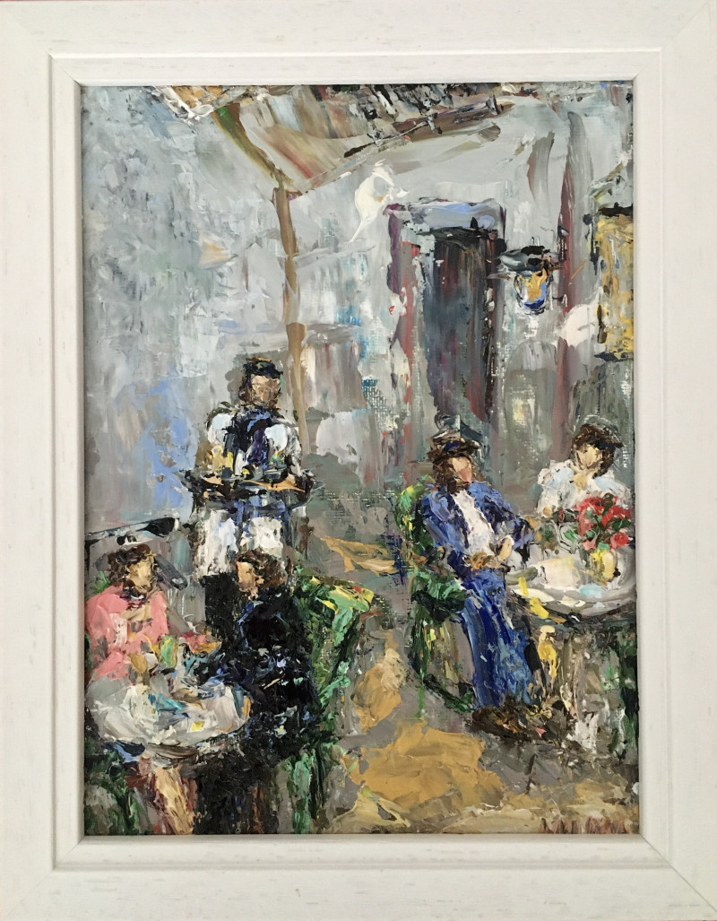 Vilma Gataveckienė tapytas paveikslas Paris Cafe, Miniatiūros - Maži darbai , paveikslai internetu