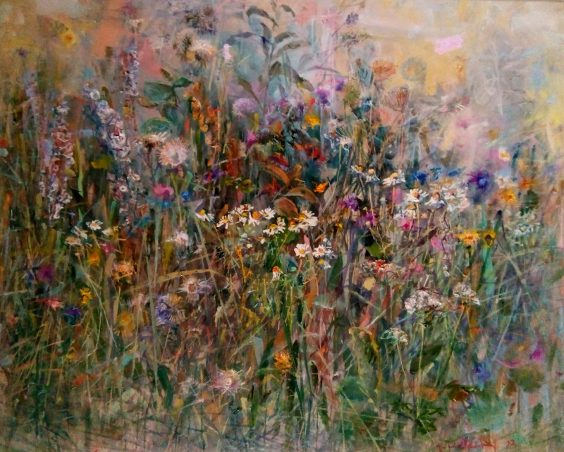 Jonas Šidlauskas tapytas paveikslas Vasaros spalvos, Gėlės , paveikslai internetu