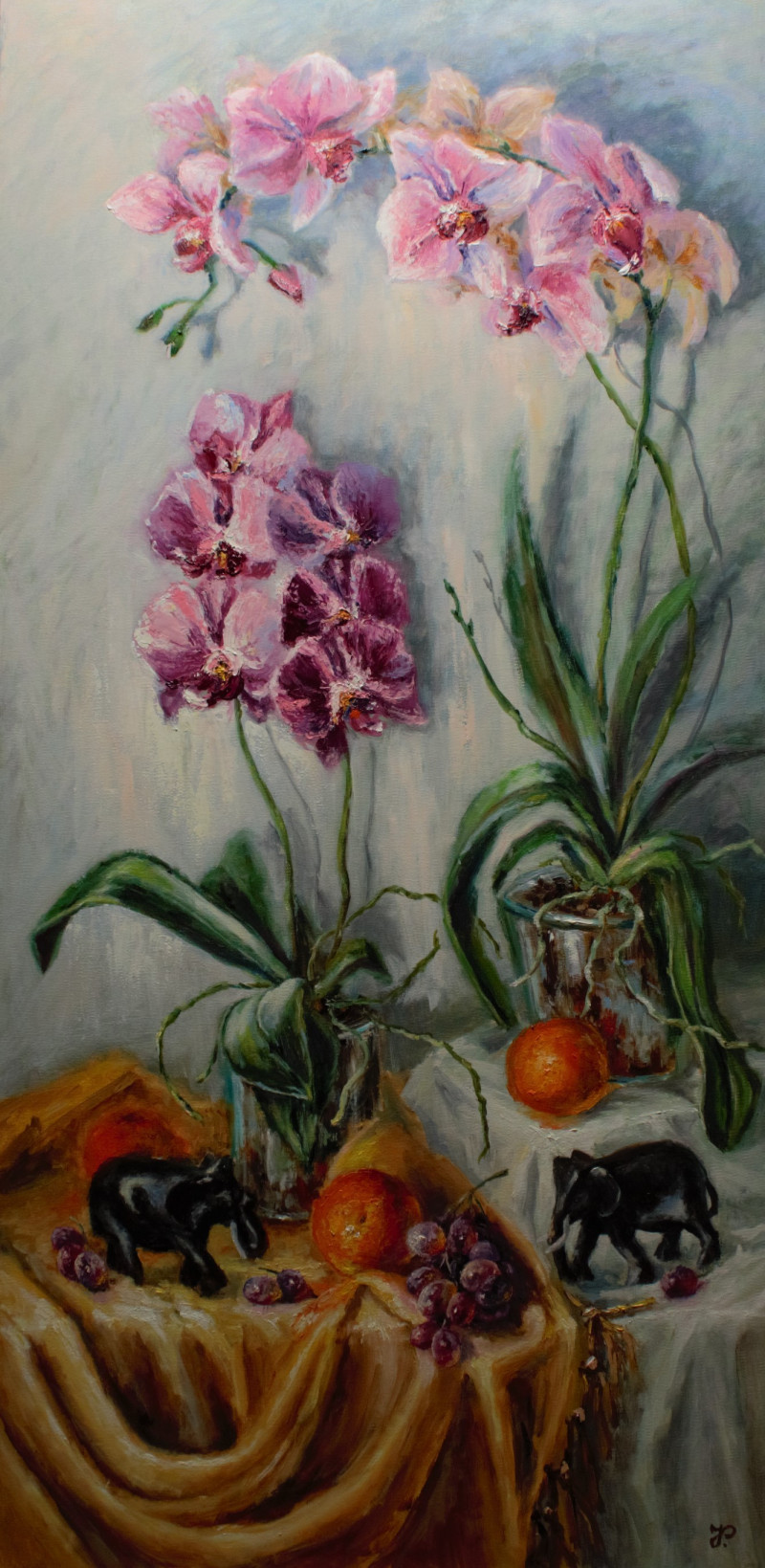 Orchids original painting by Irma Pažimeckienė. Still-Life