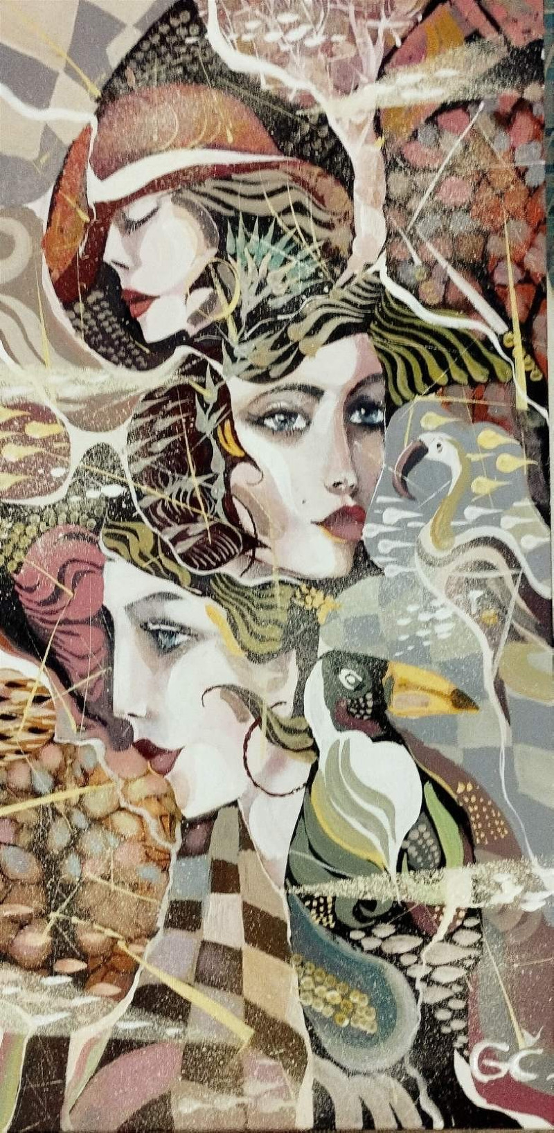Česlovas Grigonis tapytas paveikslas Išgalvotas pasaulis, Moters grožis , paveikslai internetu