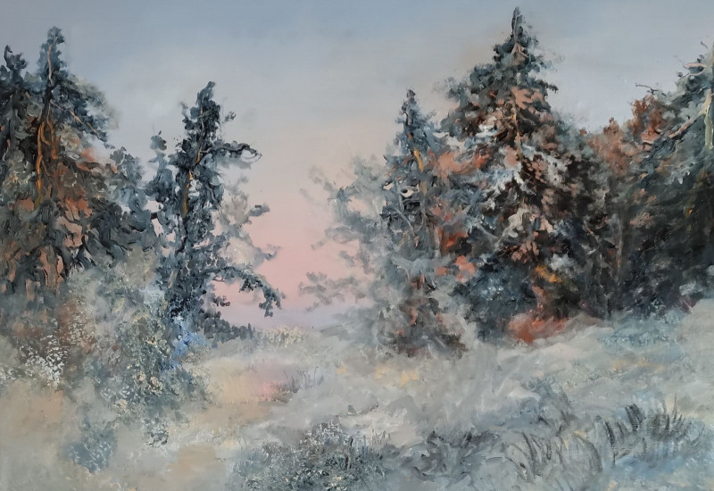 Birutė Butkienė tapytas paveikslas Balta žiema, Peizažai , paveikslai internetu