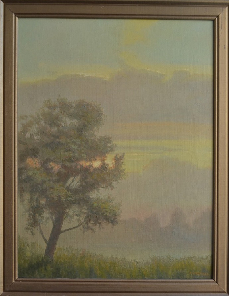 Mysterious Morning original painting by Rimantas Virbickas. Landscapes