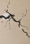 Indrė Beinartė tapytas paveikslas Mėnulis ir žydinti slyva II, Peizažai , paveikslai internetu