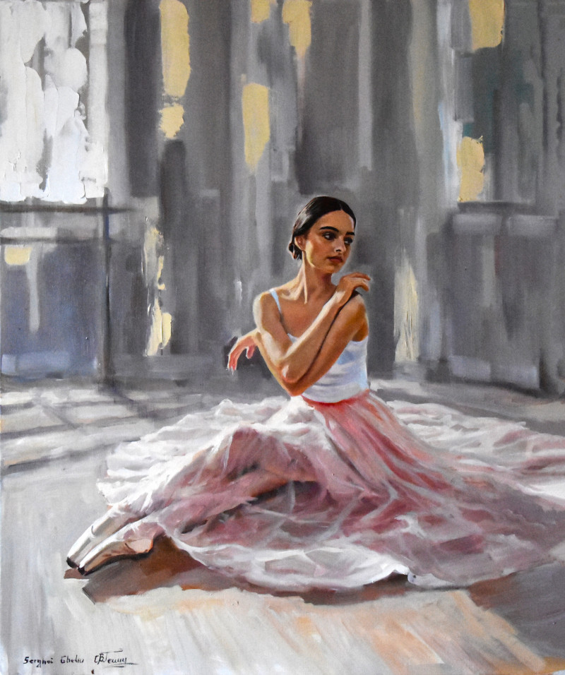 AT THE BALLET SCHOOL IV original painting by Serghei Ghetiu. Paintings With People
