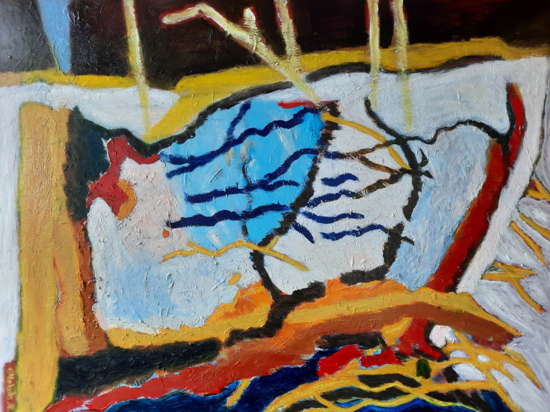 Gitas Markutis tapytas paveikslas Ugnis ir vanduo II, Abstrakti tapyba , paveikslai internetu