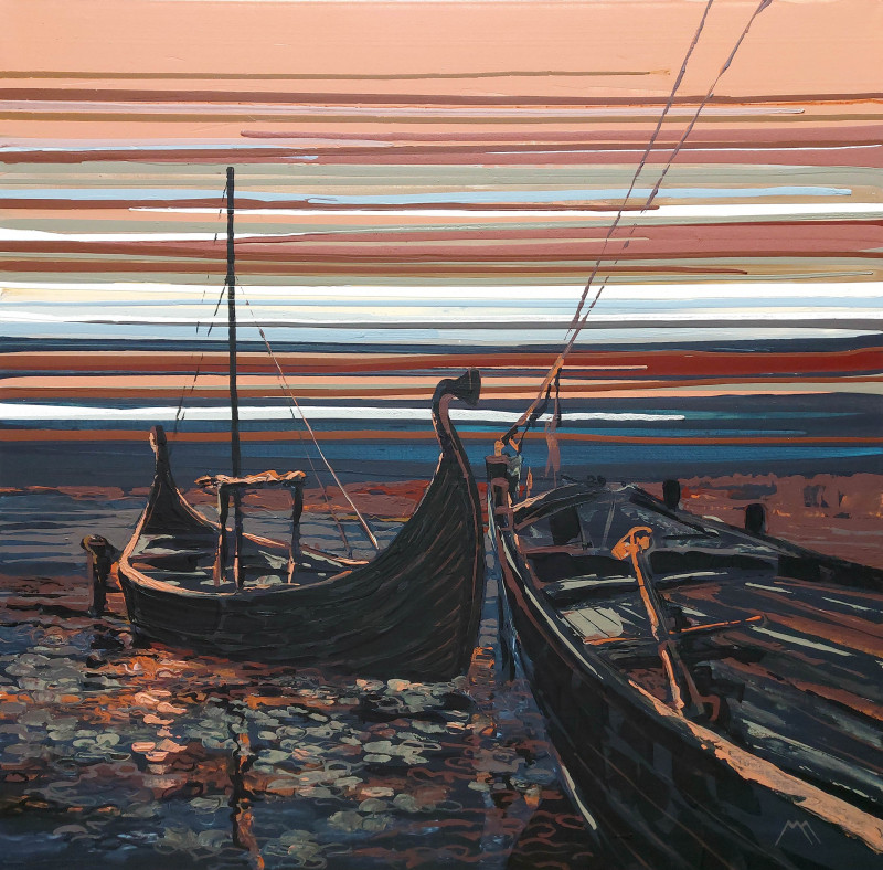Marius Morkūnas tapytas paveikslas Vakaras Drevernoje, Peizažai , paveikslai internetu