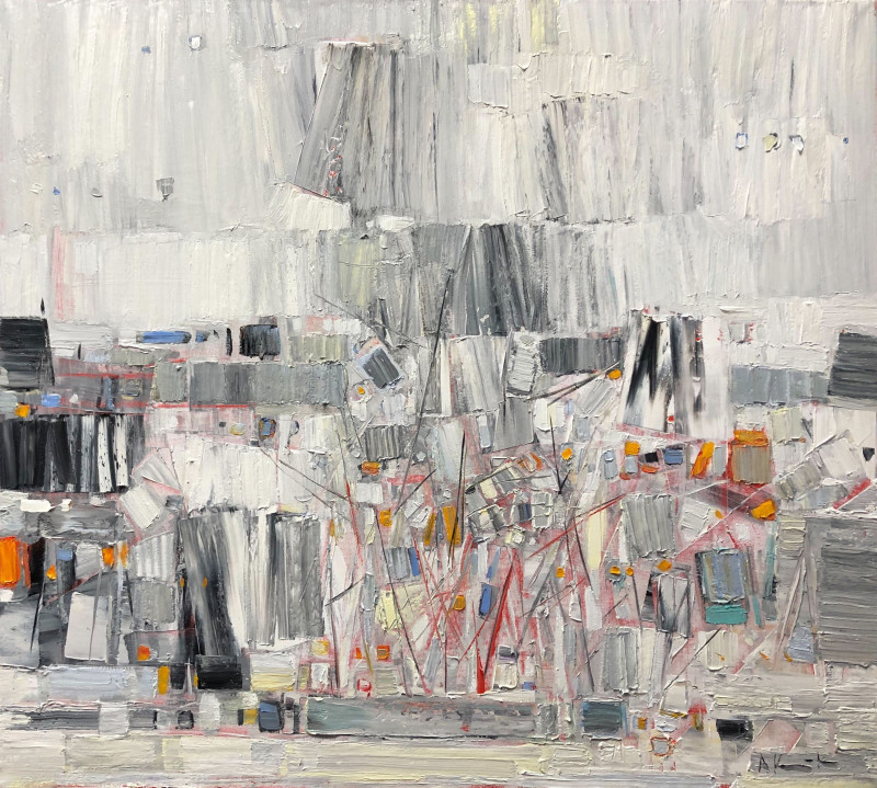 Arvydas Kašauskas tapytas paveikslas Kompozicija II, Abstrakti tapyba , paveikslai internetu