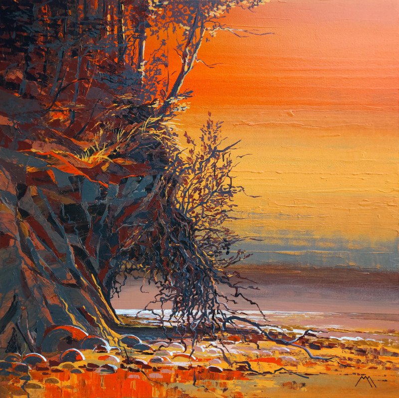 Marius Morkūnas tapytas paveikslas Gintarinė Karklės pakrantė, Peizažai , paveikslai internetu