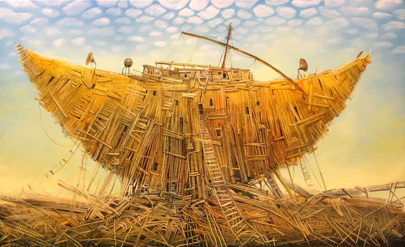 Modestas Malinauskas tapytas paveikslas Susikaliau sau laivą, Fantastiniai paveikslai , paveikslai internetu