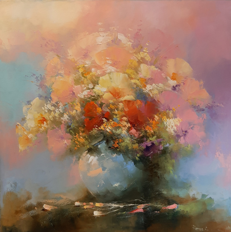 Rimantas Grigaliūnas tapytas paveikslas Aguonos, Gėlės , paveikslai internetu