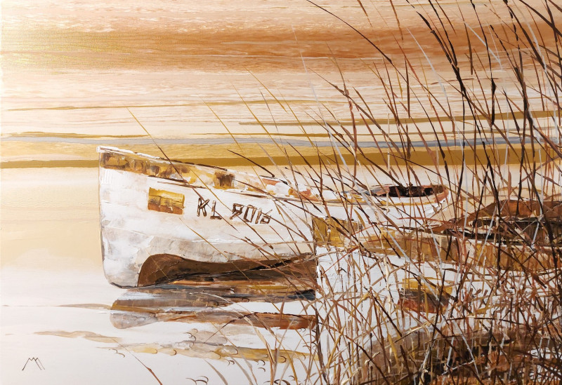 Marius Morkūnas tapytas paveikslas Valtys pakrantėje, Peizažai , paveikslai internetu