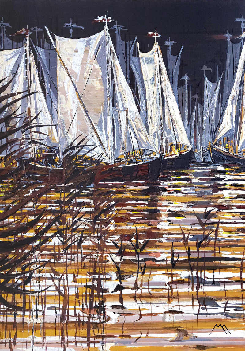 Marius Morkūnas tapytas paveikslas Ankstyvas turgus ant vandens, Peizažai , paveikslai internetu